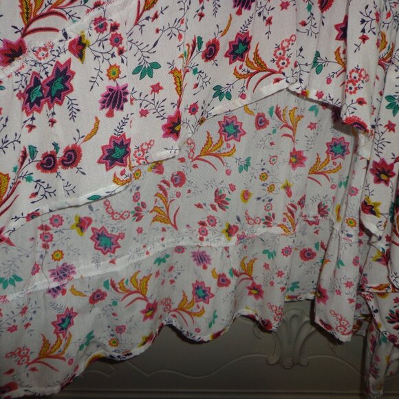 NWOT ANANDAS COLLECTION Hi-Lo Floral Sundress XL Smocked Bodice Ruffle Shoulder - Picture 8 of 13